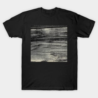 Abstract Stripes Modern Black & Ivory Smoky T-Shirt